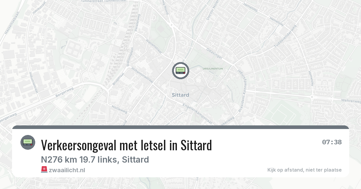 Verkeersongeval met letsel in Sittard — 28 jul 2026