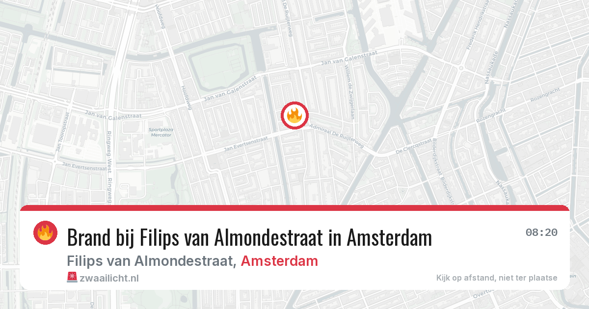 Brand bij Filips van Almondestraat in Amsterdam — 8 mei 2026