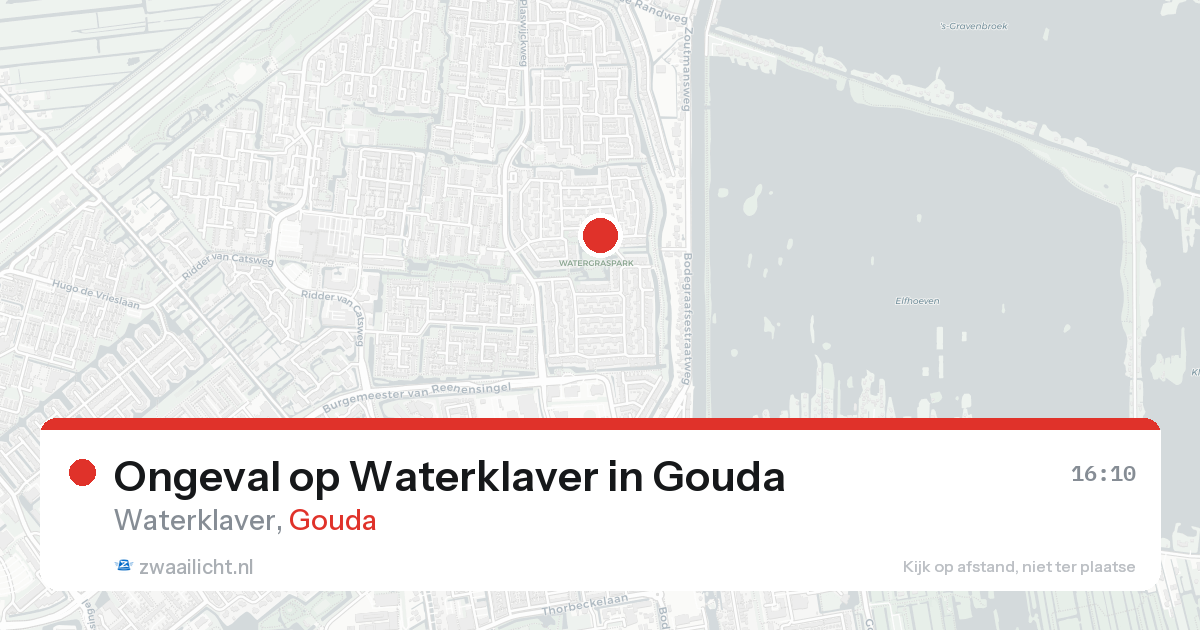 Ongeval op Waterklaver in Gouda — 20 aug 2026