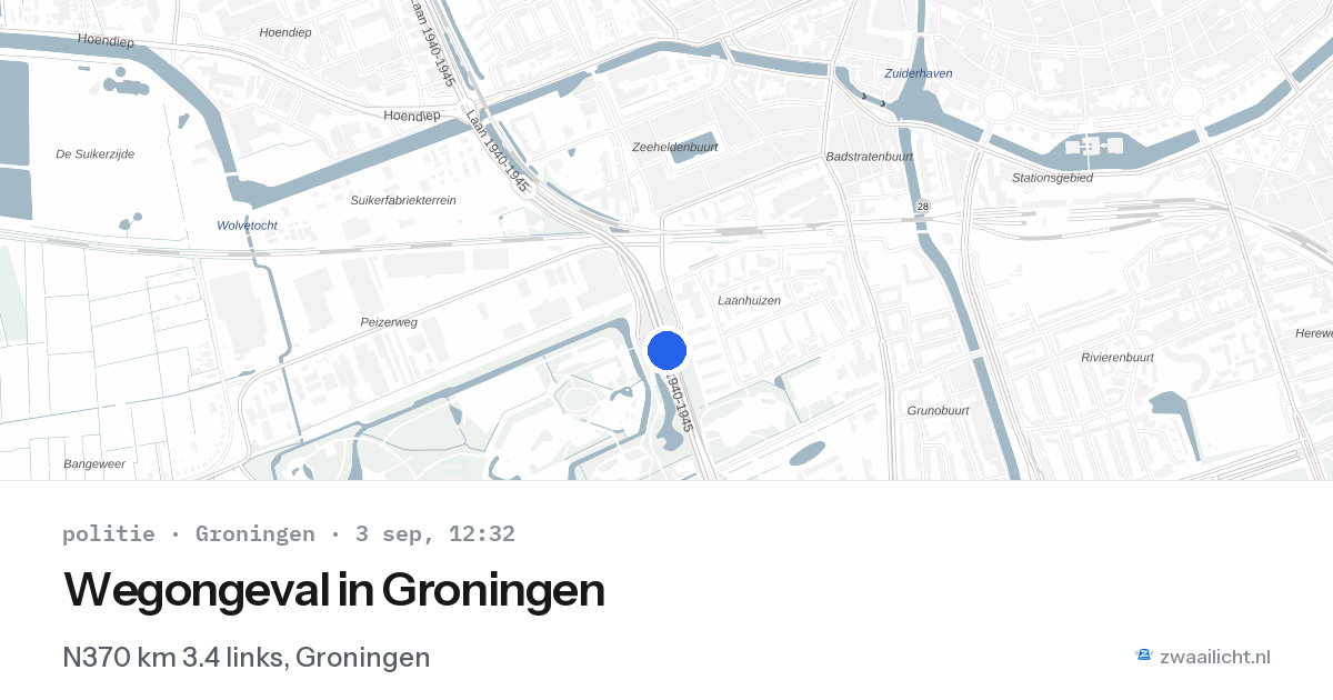 Wegongeval in Groningen — 3 sep 2026