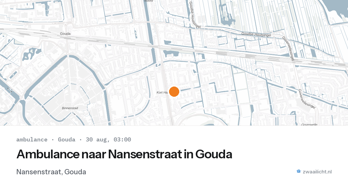 Ambulance naar Nansenstraat in Gouda — 30 aug 2026