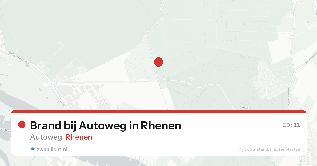 Brand bij Autoweg in Rhenen — 15 aug 2026