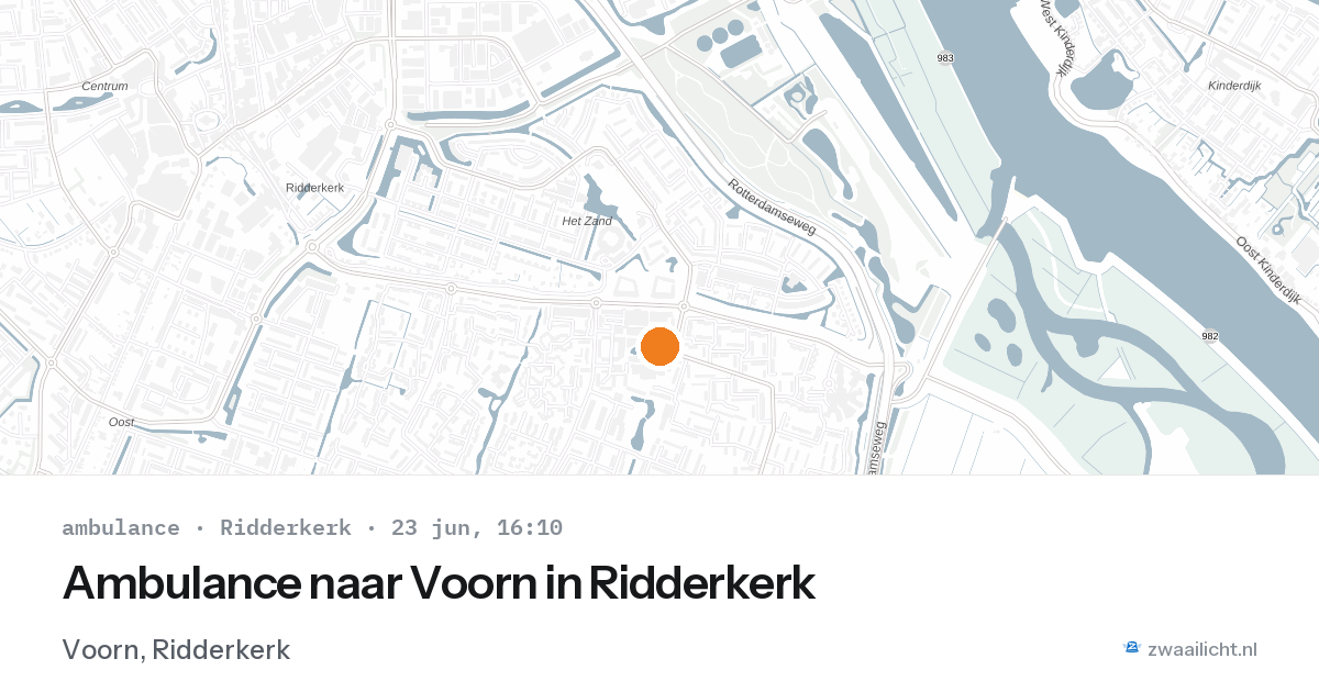 Ambulance naar Voorn in Ridderkerk — 23 jun 2026