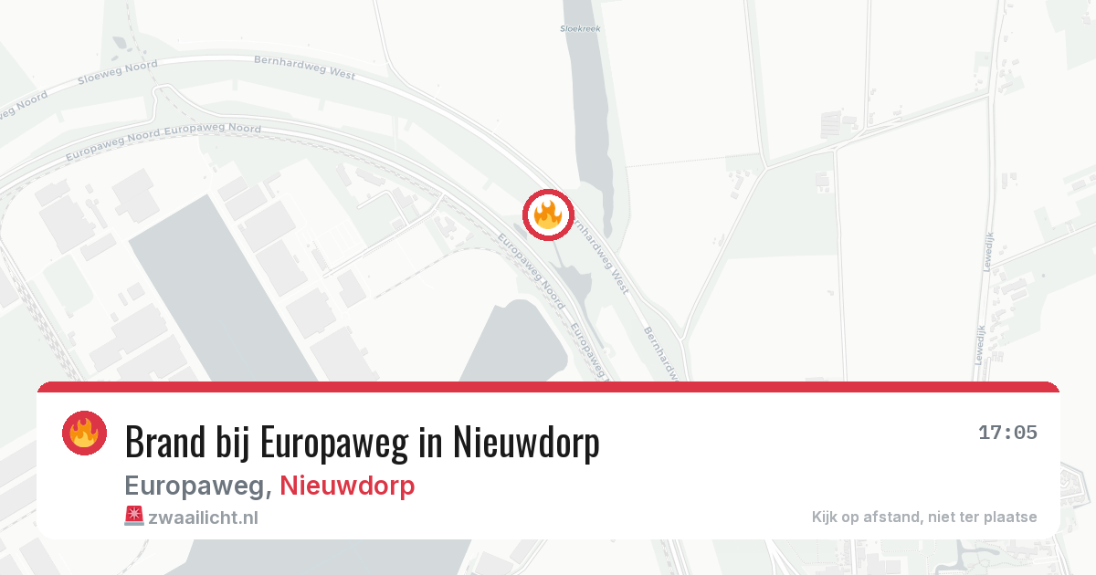 Brand bij Europaweg in Nieuwdorp — 3 aug 2026
