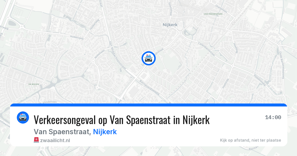 Verkeersongeval op Van Spaenstraat in Nijkerk — 8 apr 2026
