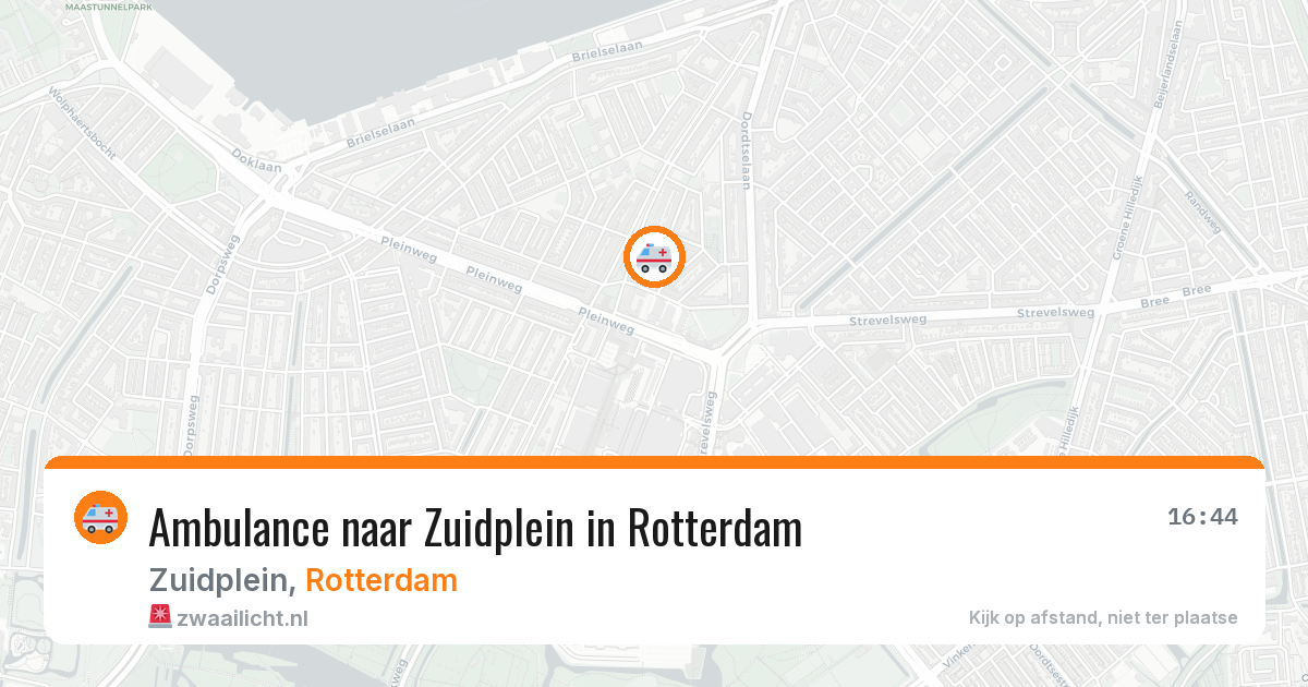 Ambulance naar Zuidplein in Rotterdam — 14 aug 2026