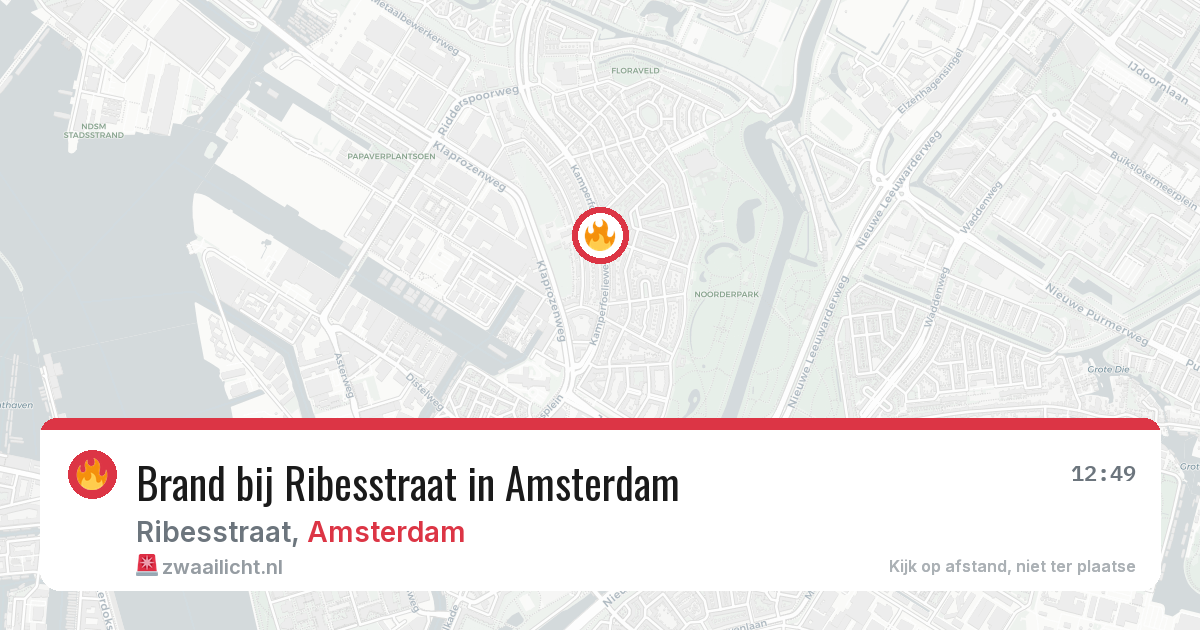 Brand bij Ribesstraat in Amsterdam — 3 jul 2026
