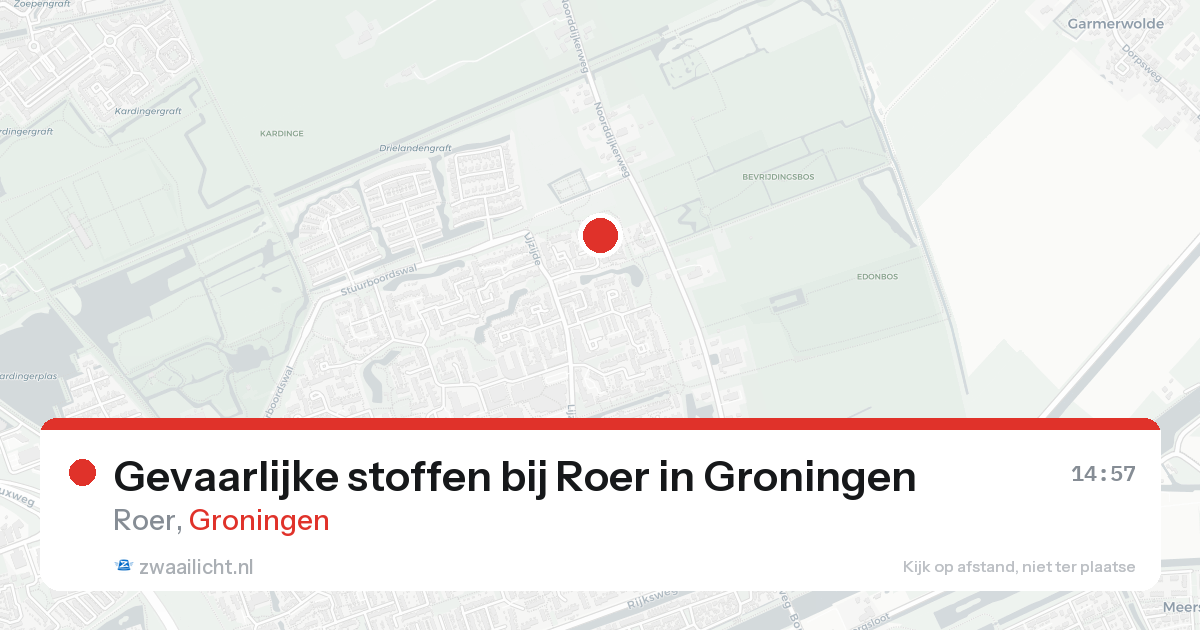 Gevaarlijke stoffen bij Roer in Groningen — 25 aug 2026