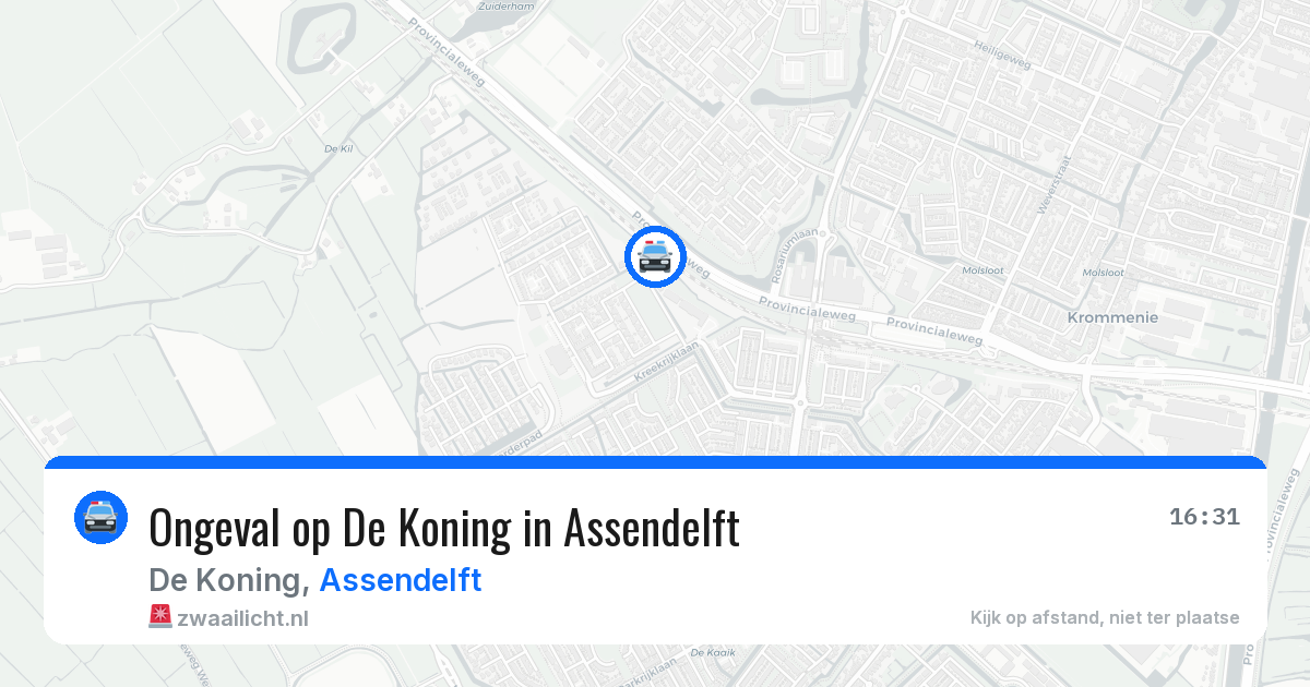 Ongeval op De Koning in Assendelft — 31 mei 2026
