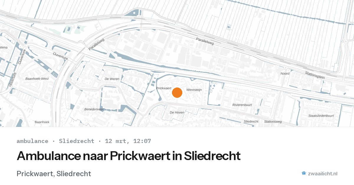 Ambulance naar Prickwaert in Sliedrecht — 12 mrt 2026