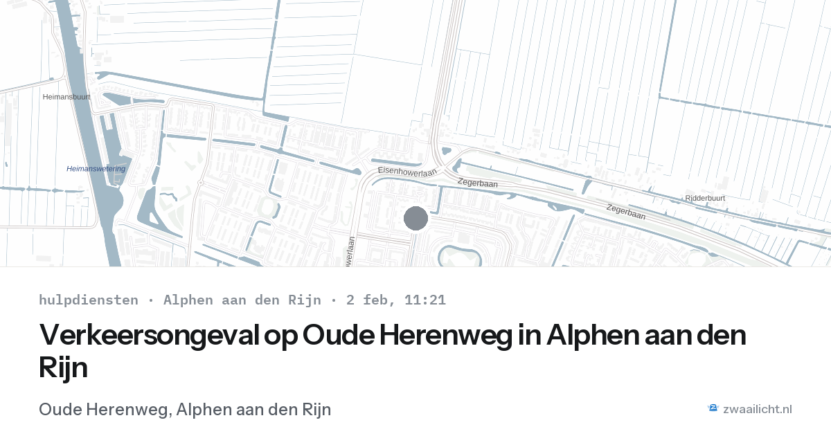 Verkeersongeval op Oude Herenweg in Alphen aan den Rijn — 2 feb 2026