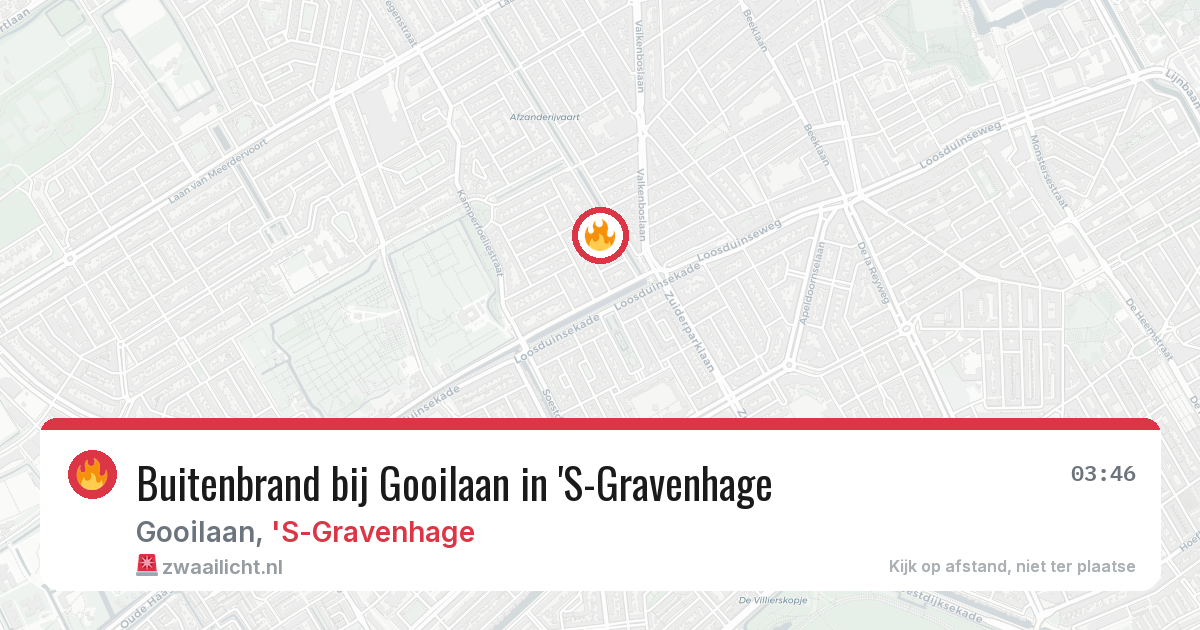 Buitenbrand bij Gooilaan in 'S-Gravenhage — 8 jul 2026