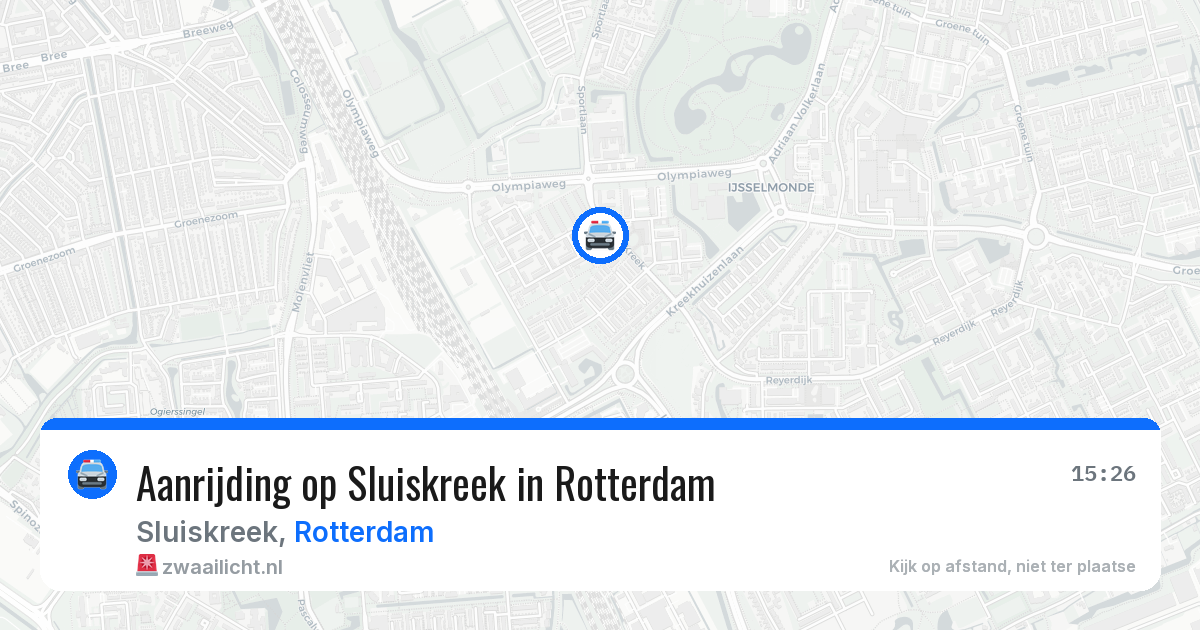 Aanrijding op Sluiskreek in Rotterdam — 20 jul 2026