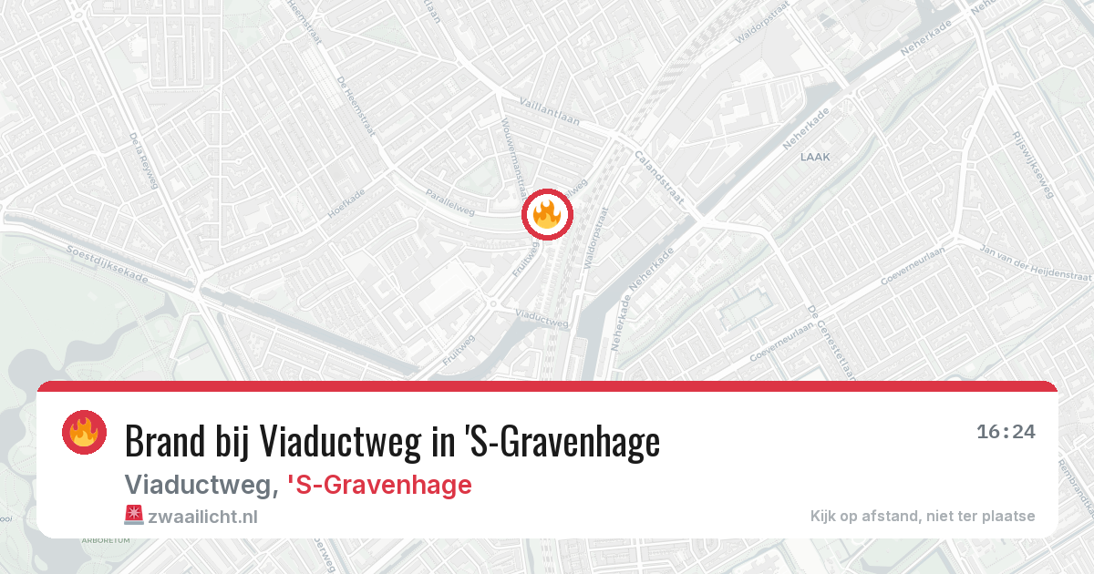 Brand bij Viaductweg in 'S-Gravenhage — 13 aug 2026