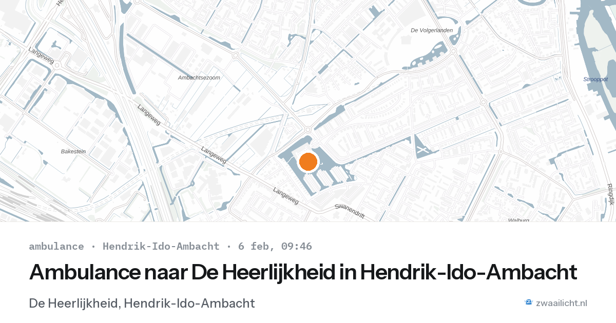 Ambulance naar De Heerlijkheid in Hendrik-Ido-Ambacht — 6 feb 2026