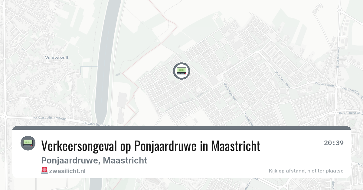 Verkeersongeval op Ponjaardruwe in Maastricht — 20 mei 2026