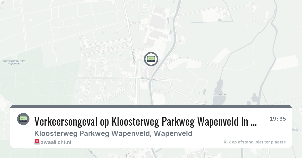 Verkeersongeval op Kloosterweg Parkweg Wapenveld in Wapenveld — 30 jul 2026