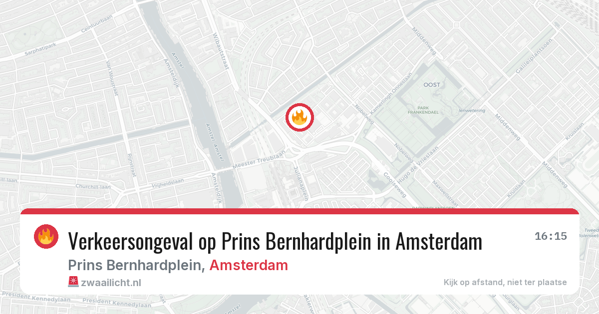 Verkeersongeval op Prins Bernhardplein in Amsterdam — 1 aug 2026