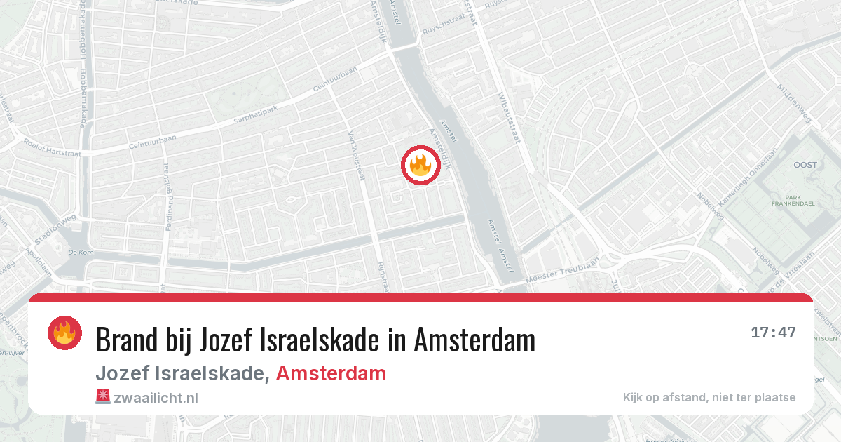 Brand bij Jozef Israelskade in Amsterdam — 24 jun 2026