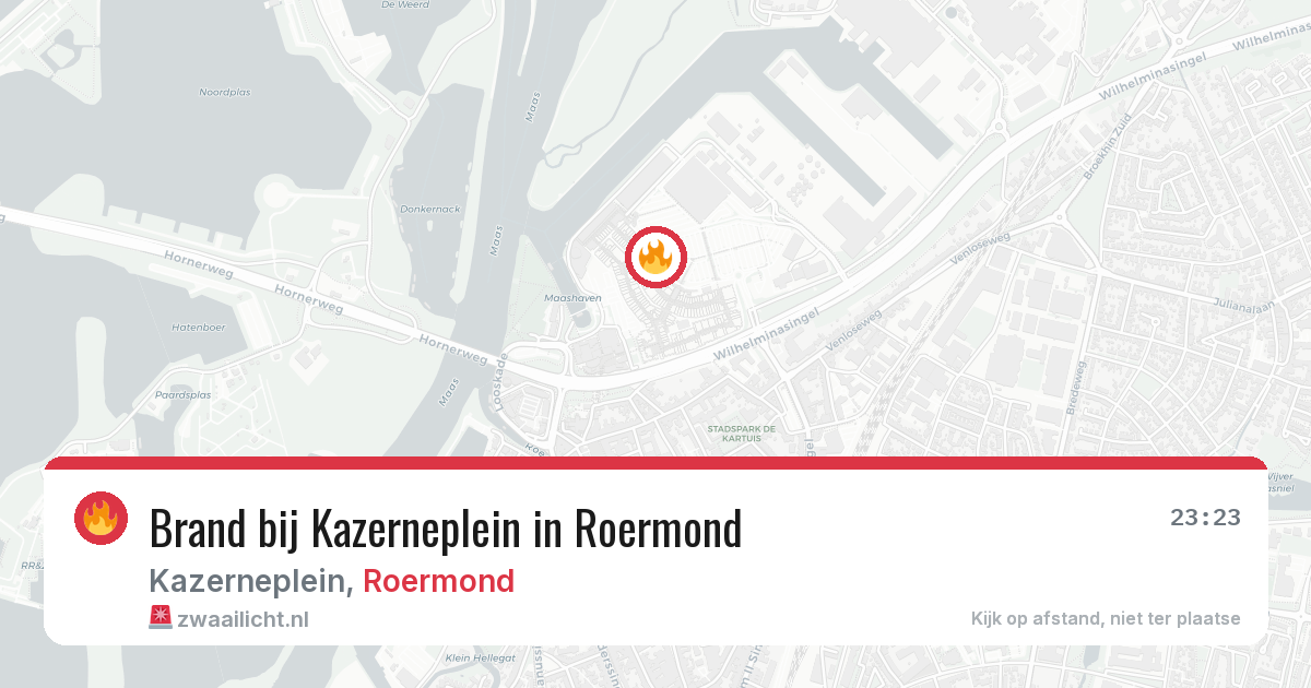 Brand bij Kazerneplein in Roermond — 19 mrt 2026