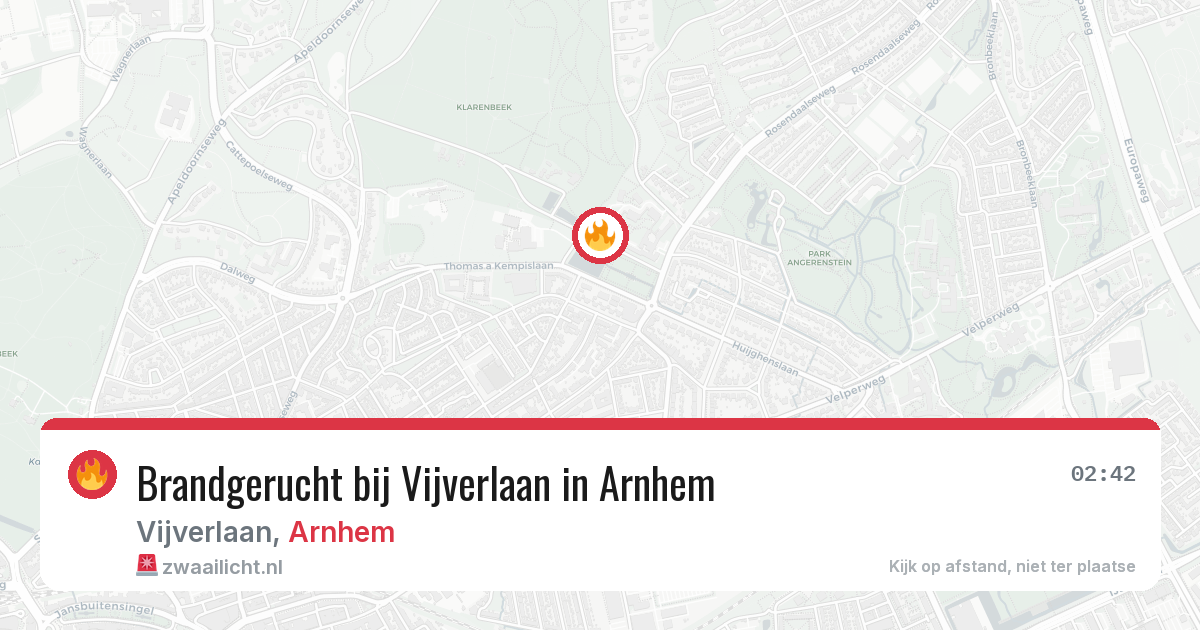 Brandgerucht bij Vijverlaan in Arnhem — 26 apr 2026