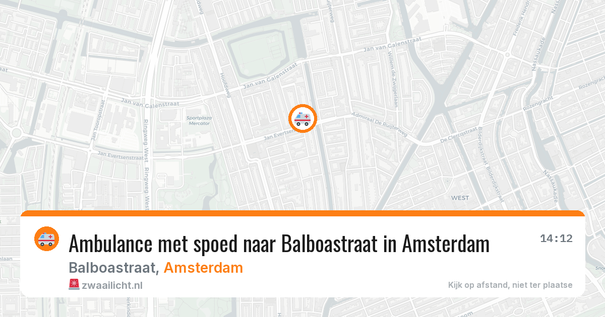 Ambulance met spoed naar Balboastraat in Amsterdam — 20 apr 2026