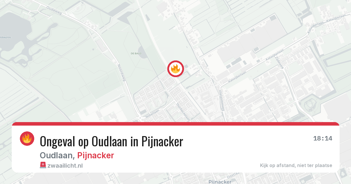 Ongeval op Oudlaan in Pijnacker — 14 aug 2026