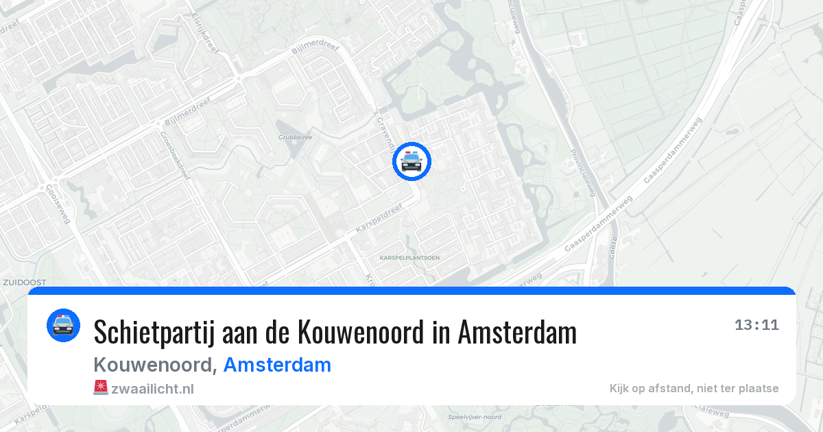 Schietpartij aan de Kouwenoord in Amsterdam — 22 jun 2026