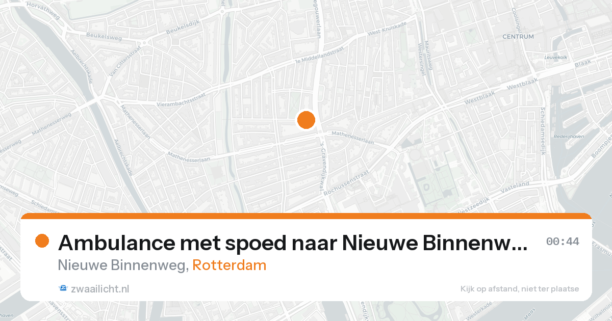 Ambulance met spoed naar Nieuwe Binnenweg in Rotterdam — 17 aug 2026