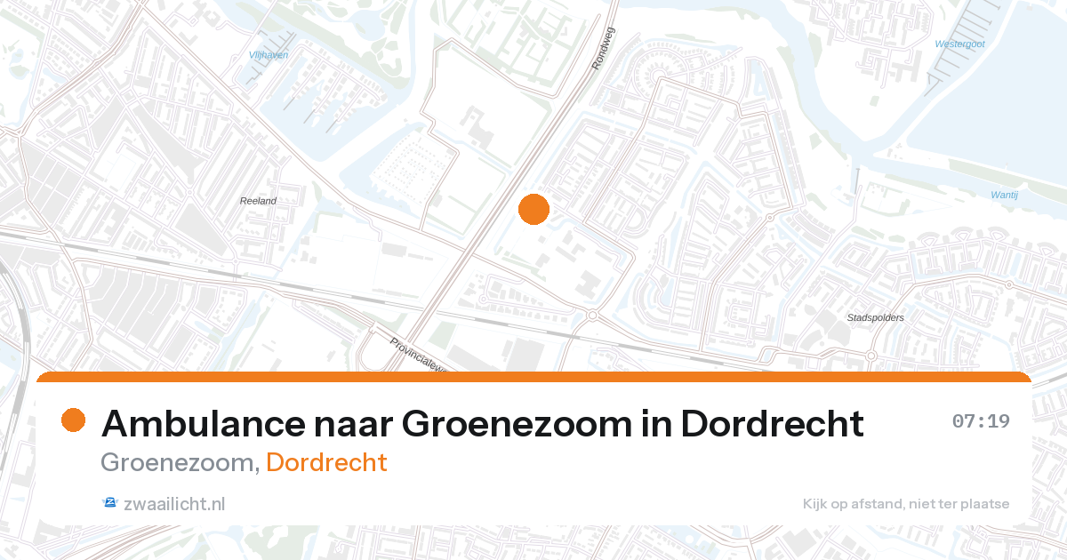 Ambulance naar Groenezoom in Dordrecht — 27 aug 2026