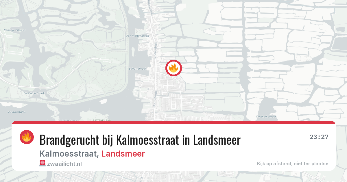 Brandgerucht bij Kalmoesstraat in Landsmeer — 27 mei 2026