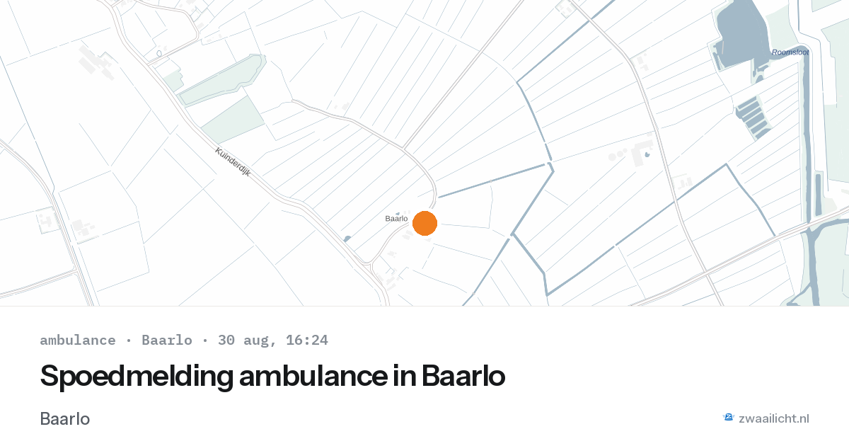 Spoedmelding ambulance in Baarlo — 30 aug 2026