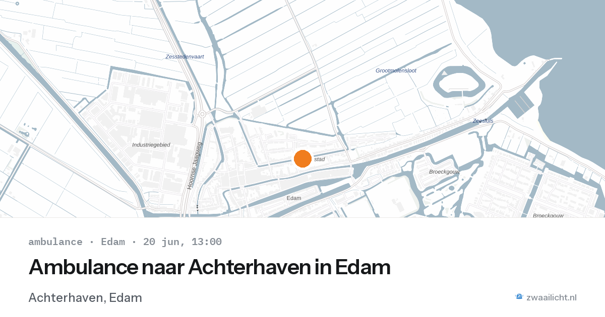 Ambulance naar Achterhaven in Edam — 20 jun 2026