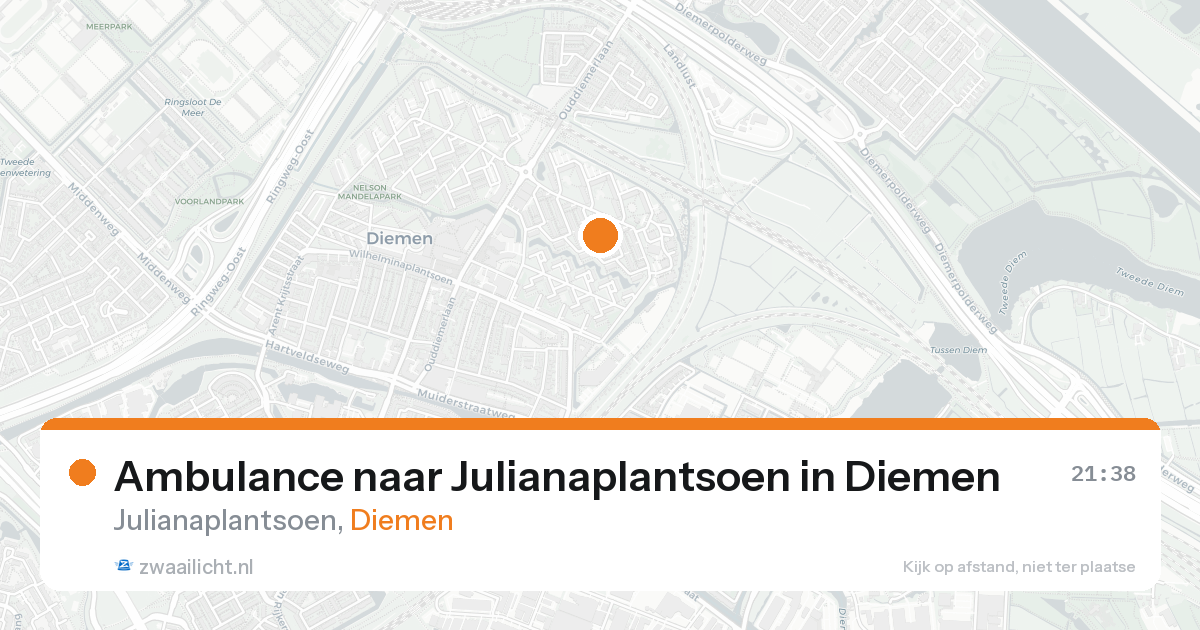 Ambulance naar Julianaplantsoen in Diemen — 24 mei 2026