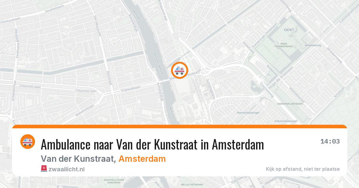 Ambulance naar Van der Kunstraat in Amsterdam — 31 mrt 2026