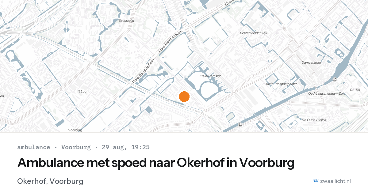 Ambulance met spoed naar Okerhof in Voorburg — 29 aug 2026