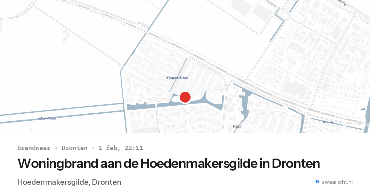 Woningbrand aan de Hoedenmakersgilde in Dronten — 1 feb 2026