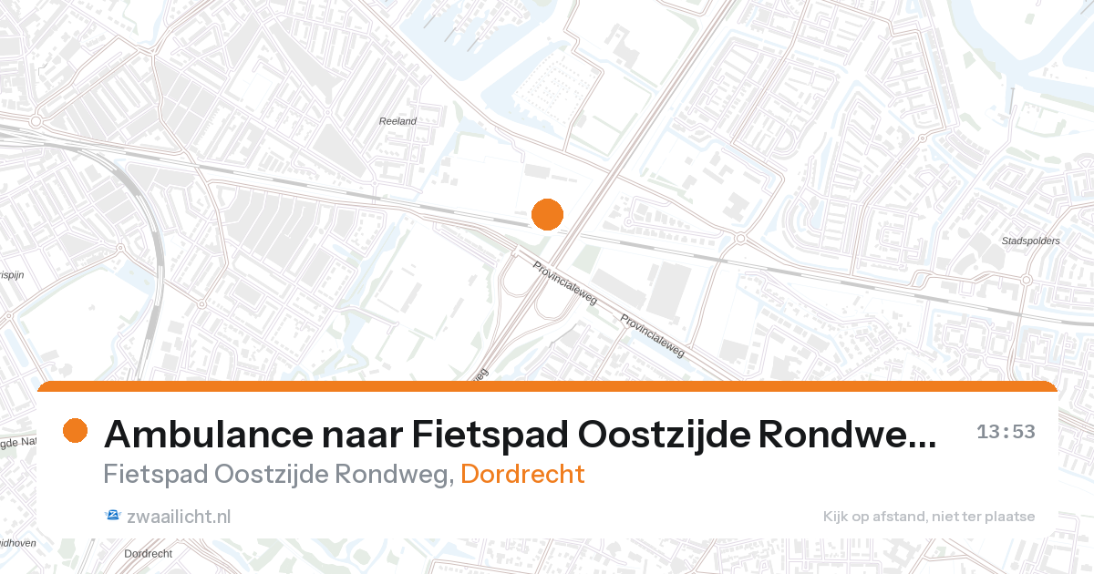 Ambulance naar Fietspad Oostzijde Rondweg in Dordrecht — 27 aug 2026