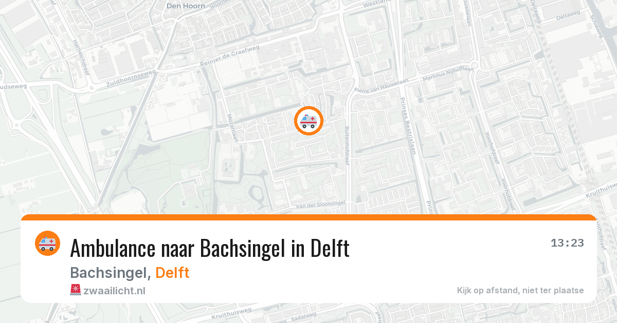 Ambulance naar Bachsingel in Delft — 16 jun 2026
