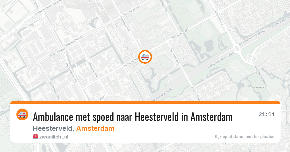 Ambulance met spoed naar Heesterveld in Amsterdam — 20 jun 2026