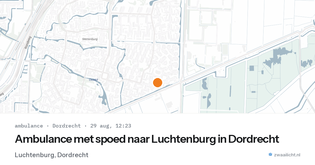Ambulance met spoed naar Luchtenburg in Dordrecht — 29 aug 2026