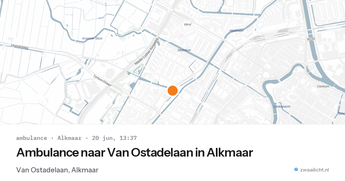 Ambulance naar Van Ostadelaan in Alkmaar — 20 jun 2026