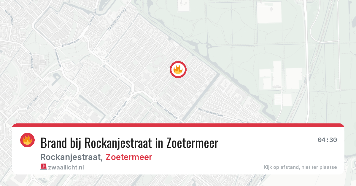 Brand bij Rockanjestraat in Zoetermeer — 7 aug 2026