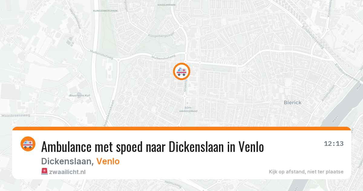 Ambulance met spoed naar Dickenslaan in Venlo — 2 aug 2026