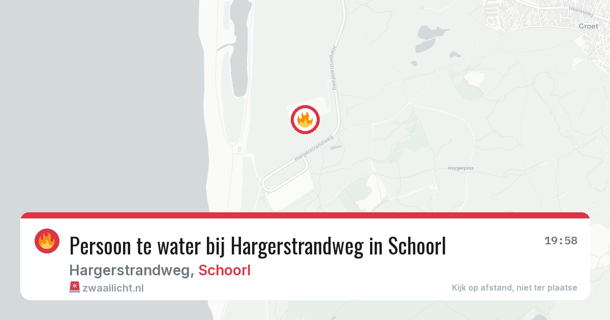 Persoon te water bij Hargerstrandweg in Schoorl — 9 aug 2026