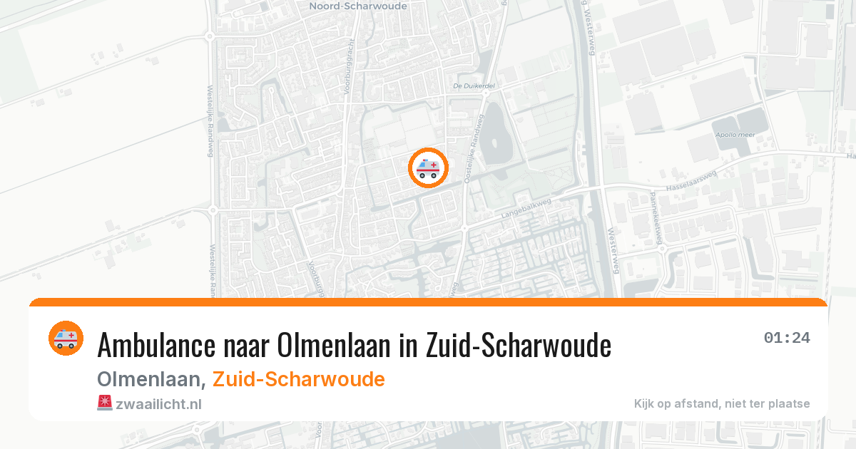 Ambulance naar Olmenlaan in Zuid-Scharwoude — 20 jun 2026