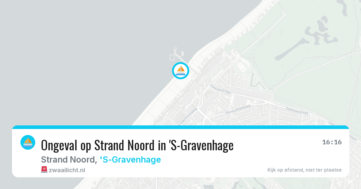 Ongeval op Strand Noord in 'S-Gravenhage — 13 aug 2026