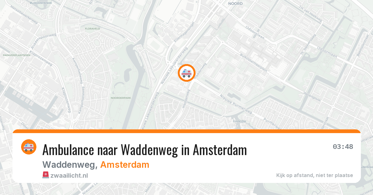 Ambulance naar Waddenweg in Amsterdam — 15 aug 2026