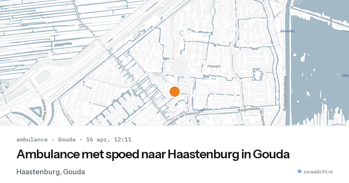Ambulance met spoed naar Haastenburg in Gouda — 16 apr 2026