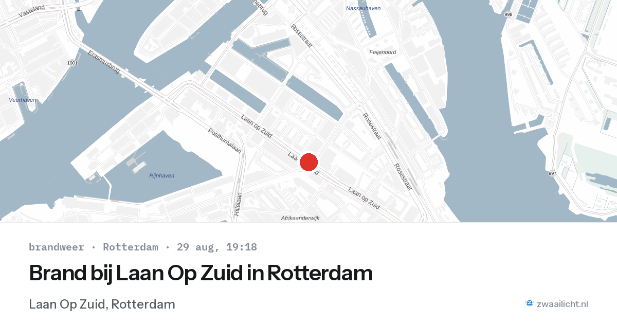 Brand bij Laan Op Zuid in Rotterdam — 29 aug 2026